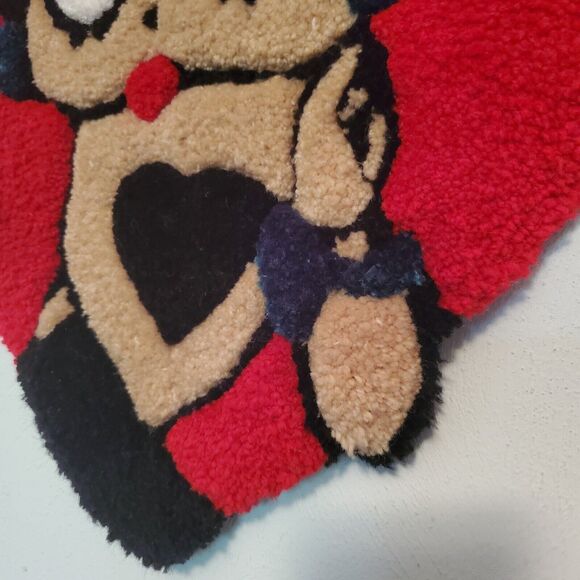 Retro Betty Boop Heart Shaped Wall Decor Or Rug Unique Hand Made Felt Backed - Picture 4 of 6
